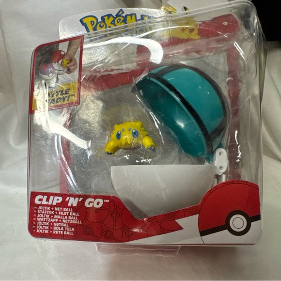 Pokemon Clip 'N' Go Joltik Figure with Poké Ball - Yellow, Blue, White - Picture 2 of 7